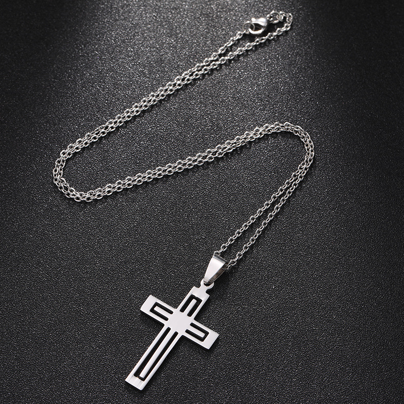 Stainless Steel 18K Gold Plated Fashion Plating Cross None Necklace display picture 12