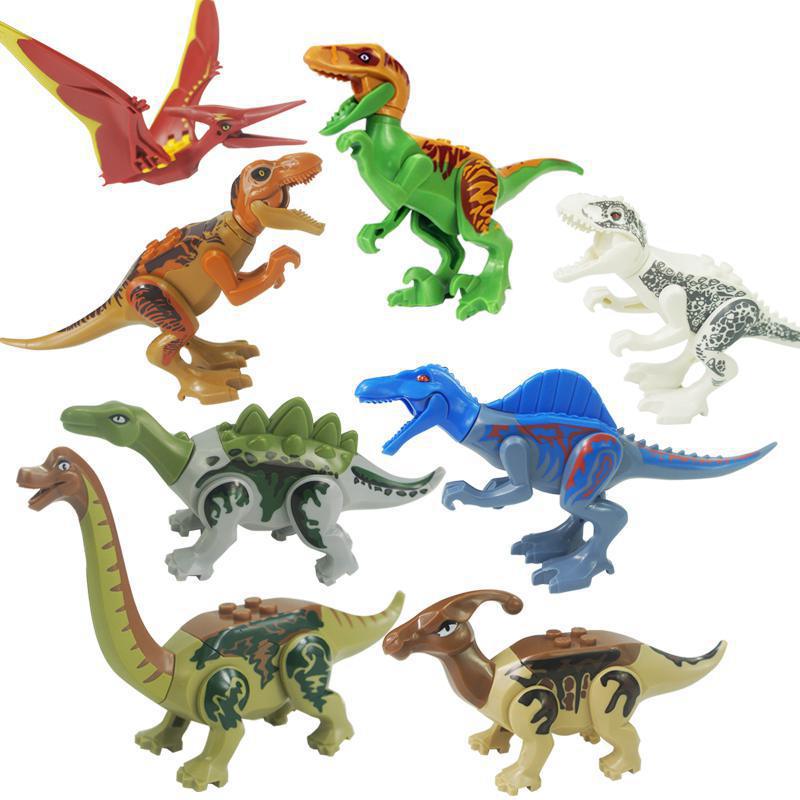 YG77037世纪恐龙剑龙腕龙翼龙儿童拼装益智积木人仔玩具 外销袋装