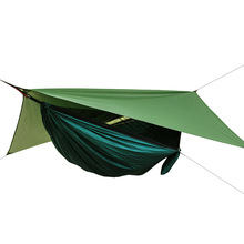 降落伞布蚊帐吊床套餐 野营自动速开吊床带蚊帐户外防水遮阳天幕