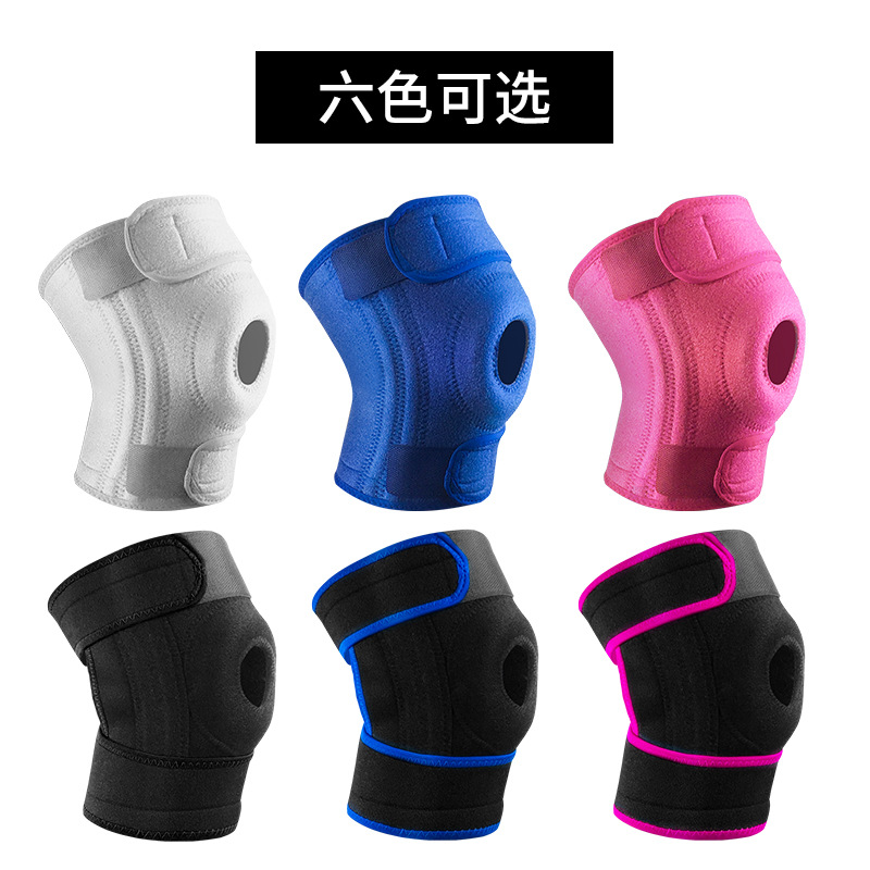 跨境运动护膝盖压缩缠绕弹簧护腿户外篮球登山健身护膝护具可代发