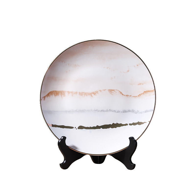 Placa de cerámica placa decoración placa colgante nuevo estilo chino salón entrada vino gabinete artesanía decoración al por mayor