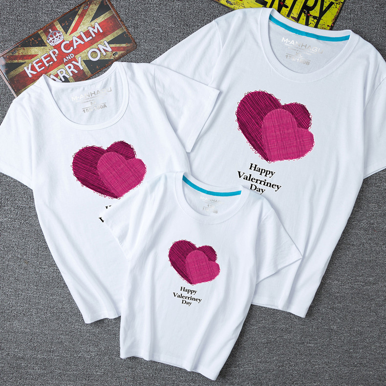 2020年新款親子裝夏裝情侶t恤卡通休閑印花短袖廠家直銷 壹件代發