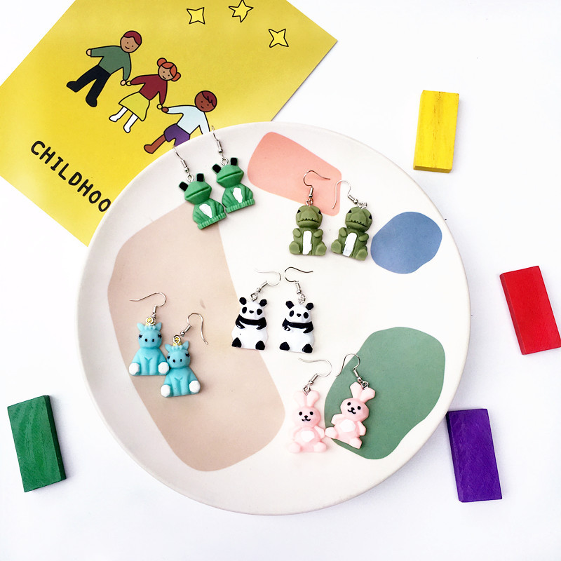 creative cute cartoon pendant earrings resin drop earrings