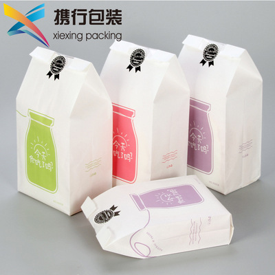 开窗西点面包纸袋环保纸包装袋食品纸袋方底外卖打包袋厂家现货