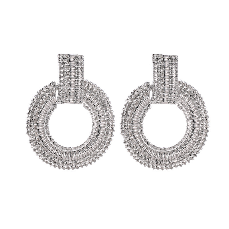 Mode Coréenne Ol Gracieux Géométrique Anneau Oreille Goujons Boucles D'oreilles Tout-allumette Femelle Cercle Boucles D'oreilles Gouttes Pour Les Oreilles Usine En Gros display picture 8