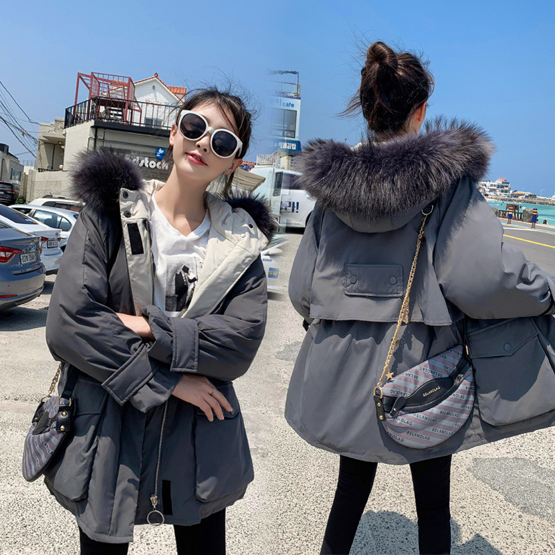 Cotton winter coat cotton-padded clothes 2019 new pattern thickening Korean Edition Easy cotton-padded jacket Mid length version student 1556#