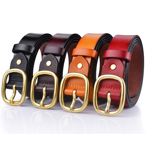  new women's belt genuine leather women's belt pure cowhide women's simple and versatile Korean style decoration manufacturer wholesale