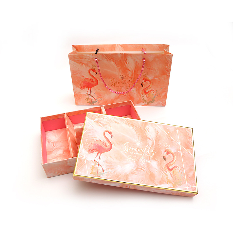 厂家直供欧式粉色火烈鸟礼品包装盒批发结婚喜糖盒礼盒定做天地盖