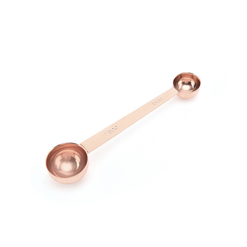 Stainless steel double-ended spoon, graduated coffee spoon, measuring spoon, rose gold measuring spoon