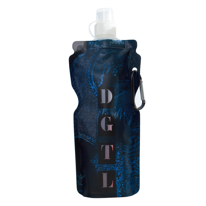 厂家批发500ML户外运动折叠水袋食品登山扣随身密封运动户外