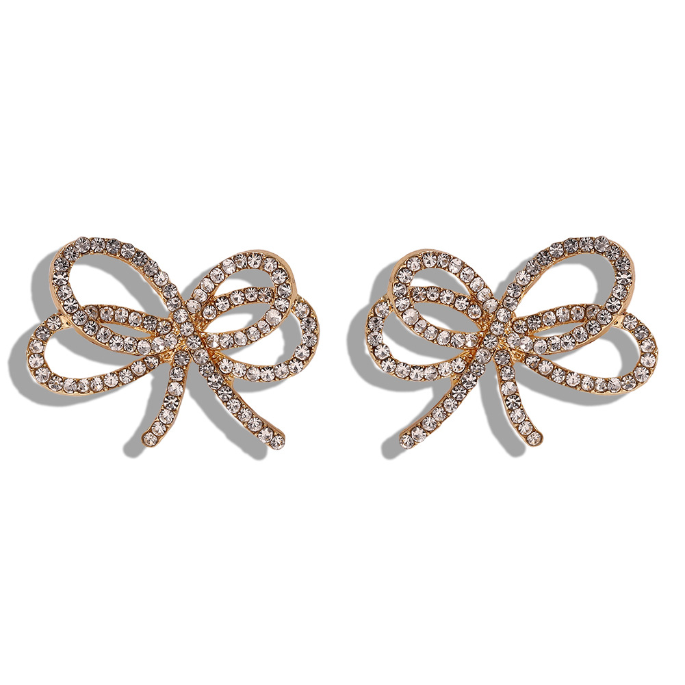 Baub Même Style Alliage Diamant Arc Boucles D'oreilles Coréenne Style Nouvelle Boucles D'oreilles À La Mode Tout-match Boucles D'oreilles Tempérament display picture 2