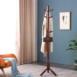 一件代发白蜡木落地简约时尚创意挂衣架子室内卧室简易实木衣帽架