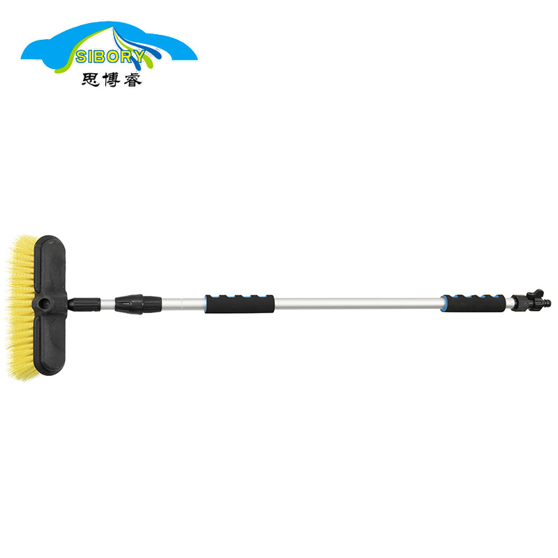 客车拖把伸缩长杆柄五面洗车刷子喷水通水刷汽车美容清洁用品