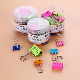 Love simple fashion printed bill clip color long tail clip dovetail clip file paper metal office clip