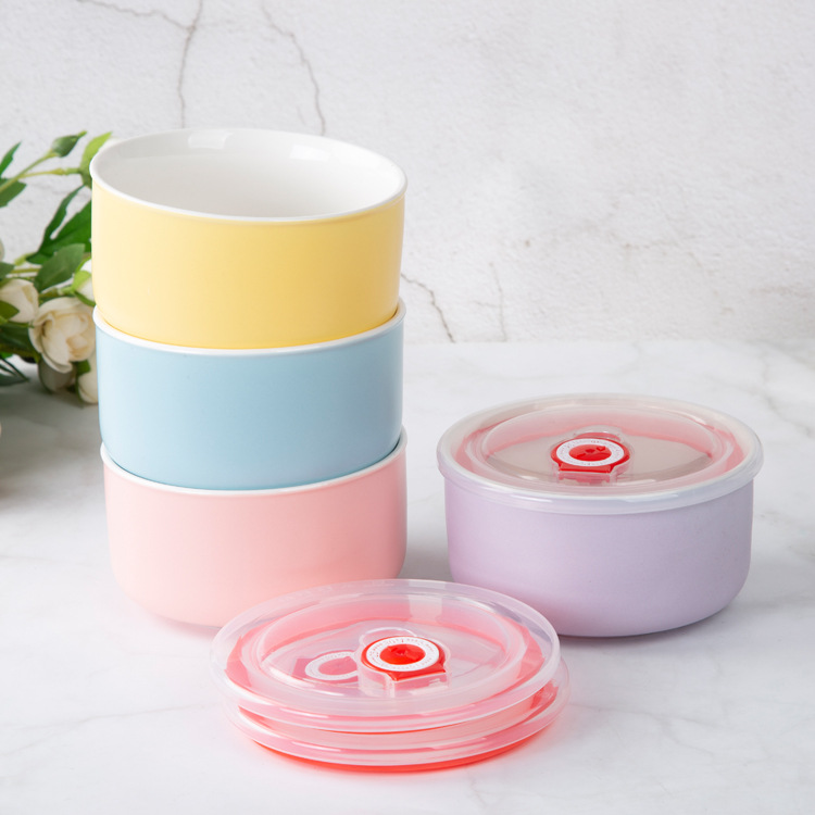 Creative candy color ceramic bowl househ...