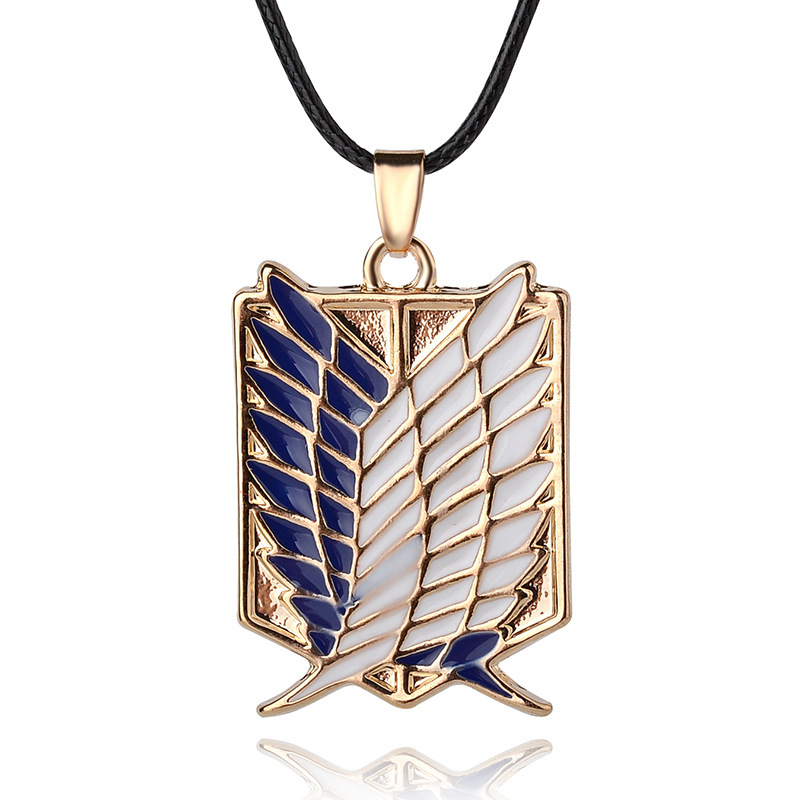 The new fashion anime around the attacking giant investigation corps logo necklace wholesale