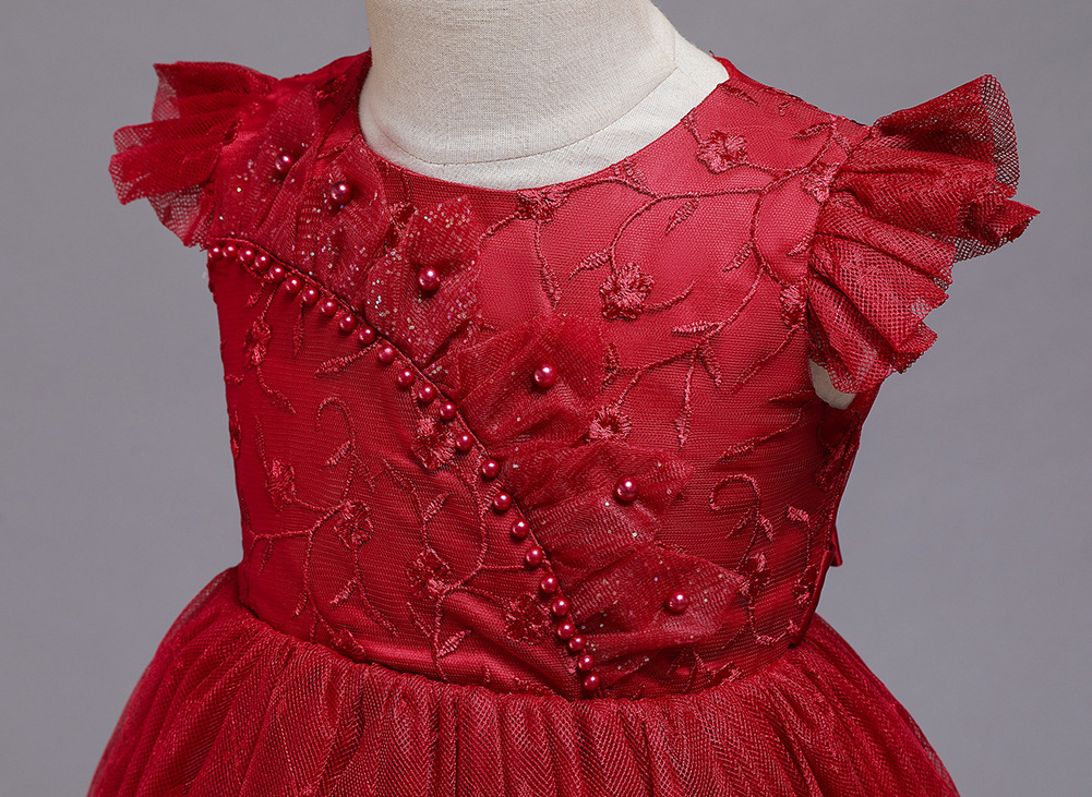 Européen Et Américain Filles Princesse Robe Un-année-vieux Bébé Maille Bulle Jupe Enfants Robe De Bébé Baptême Robe Génération Cheveux display picture 5