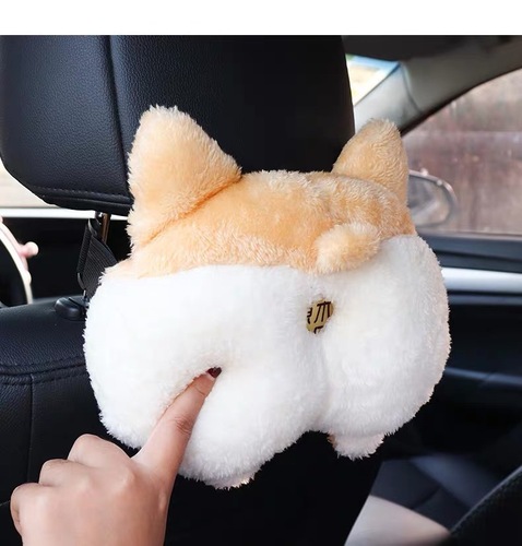 Creative Car Mount Tissue Box Hanger, Corgi Butt Car Tissue, Multifunctional Handle Sunshade Tissue Box Cover