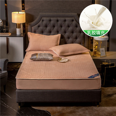 natural latex mattress winter Coral flange milk keep warm Cotton clip Mattress Cushion Bed cover Three