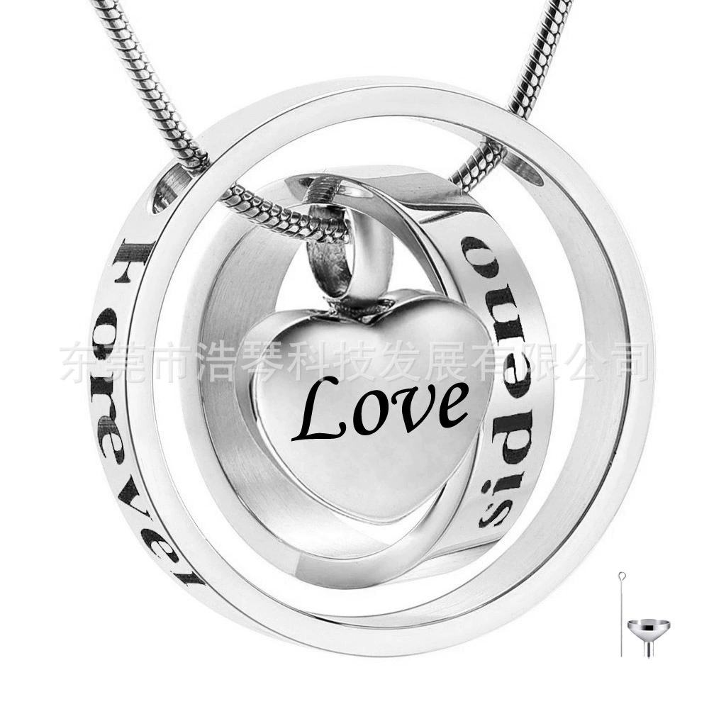 Трансграничное горячее продавая ожерелье пепла любимчика нержавеющей стали в форме сердца cinerary шкатулка Кольцо Кулон персонализированный флакон духов