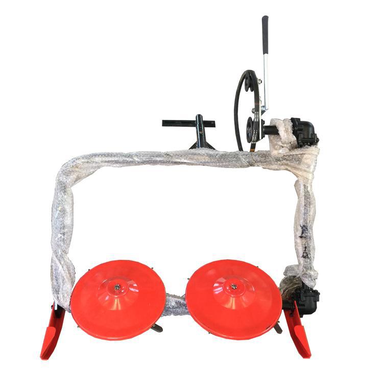 前置牧草割草机手扶拖拉机带前置双圆盘割草机农用果园苜蓿除草机