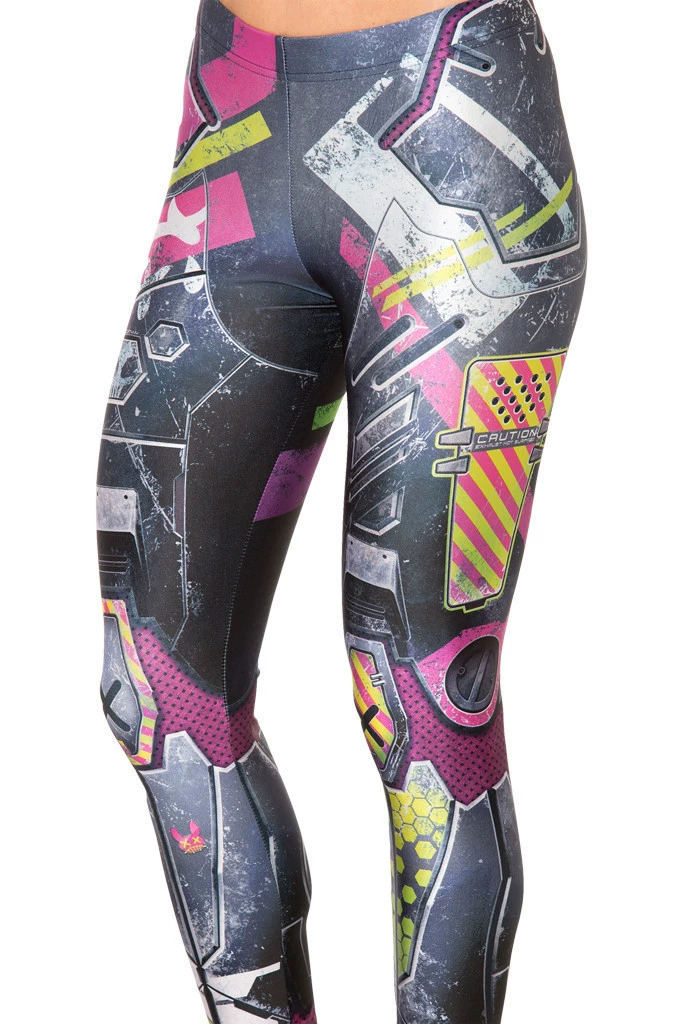 Leggings, 3D digital print, multicolour, European style, one size