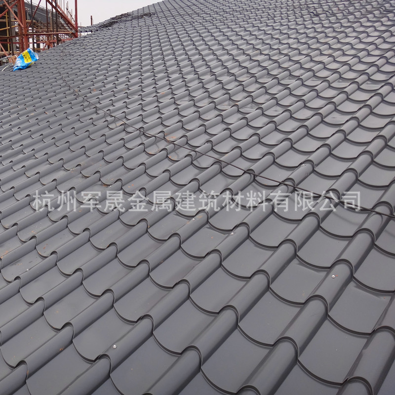 厂家直销压型彩钢板0.4mm765型仿古彩钢琉璃瓦 别墅屋面用仿古瓦