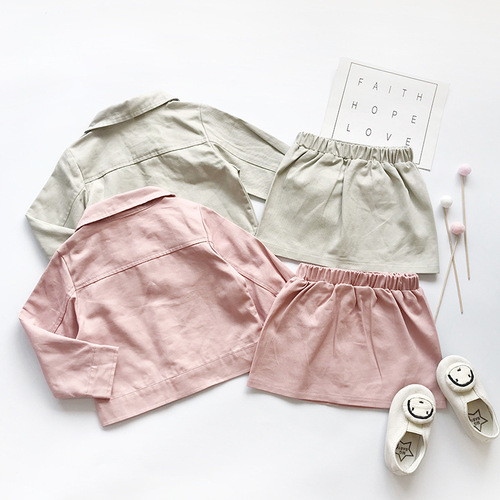 2024 Children's Clothing Spring New Girl Skirt Suit Baby Girl Fashion Two-Piece Suit Girls Internet Celebrity Suit Western Style