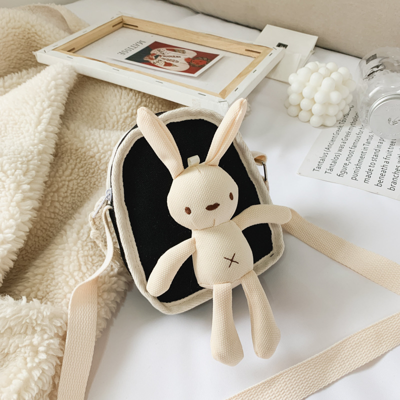 Bolsa de Niños de estilo coreano 2021 Otoño e Invierno bolso de hombro simple conejo bandolera moda niños y niñas bebé todos los partidos accesorios bolsa