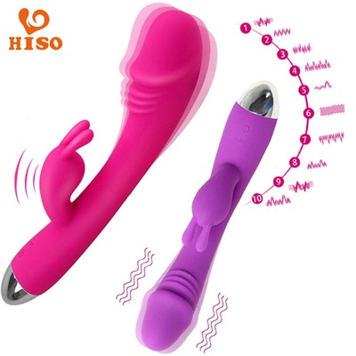 双头兔子震动棒多频情趣按摩棒女性G点振动棒艾潮成人情趣性用品