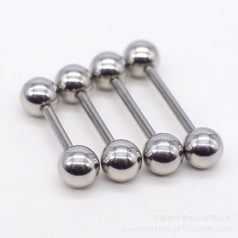 Titanium steel tongue nail human body piercing jewelry stainless steel ball long ear Bridge ear bone nail trendy men's ear nail luggage accessories