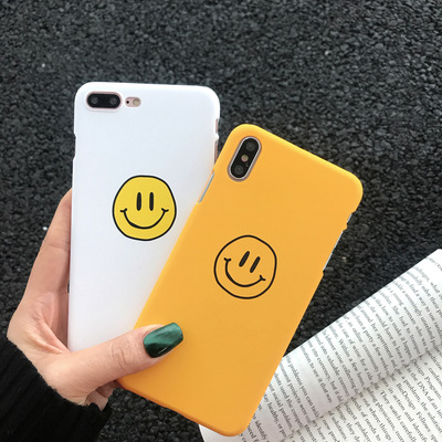 the republic of korea Smiling face apply Apple xsmax/xr Mobile phone shell iPhone8plus/7/6s originality Scrub sets Female models