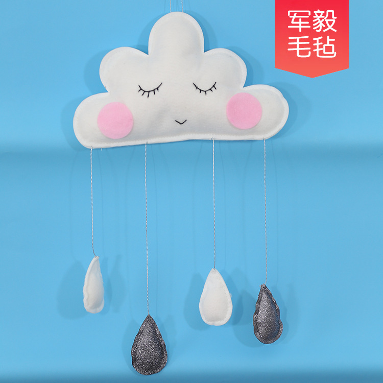 圣诞幼儿园毛毡吊饰挂饰云朵雨滴装饰饰品批发创意
