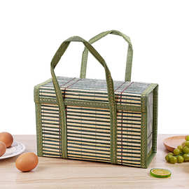 厂家直供手提竹编篮 粽子手提包装礼盒篮子竹质工艺品批发收纳篮