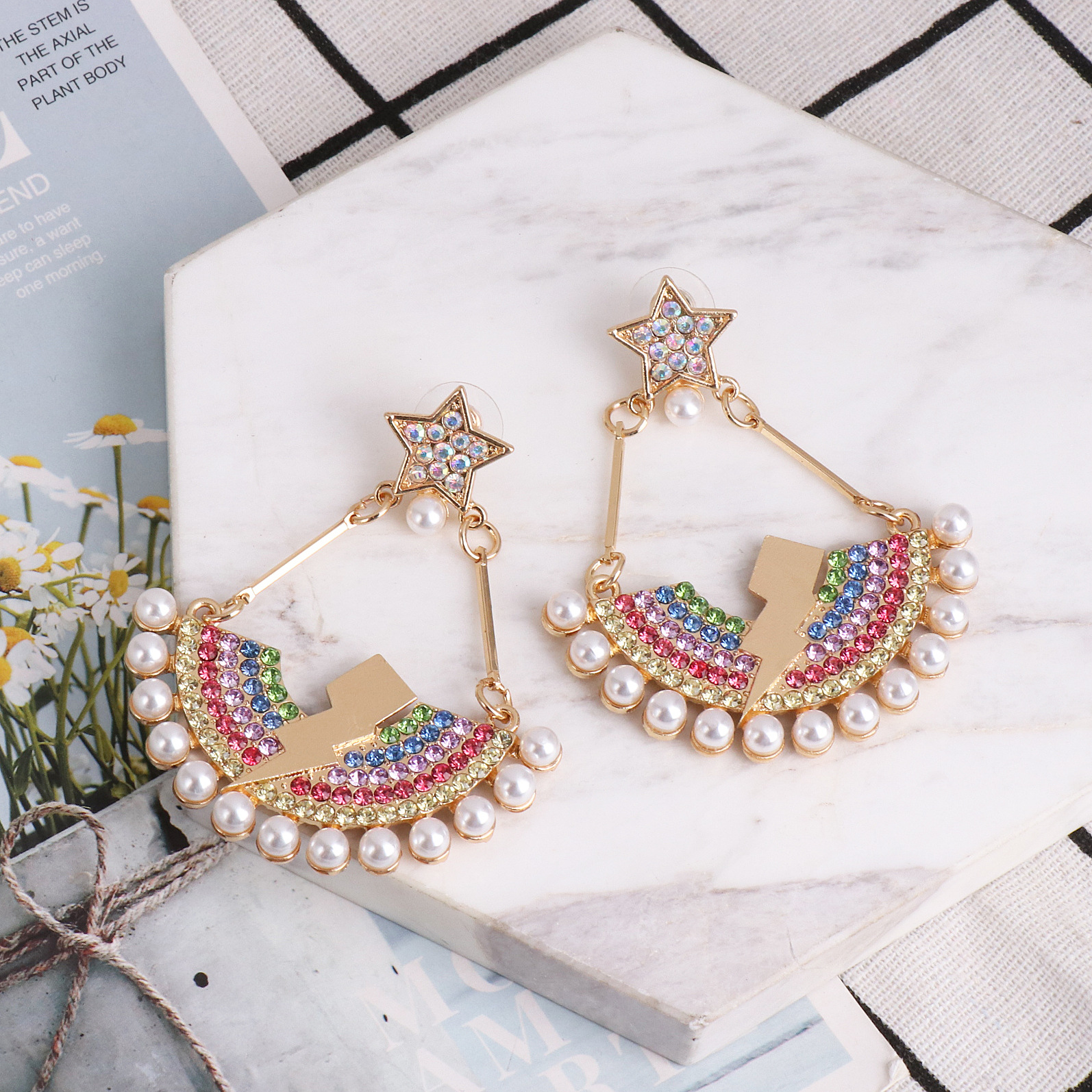 Alloy Semi-circular Rainbow Earrings display picture 3