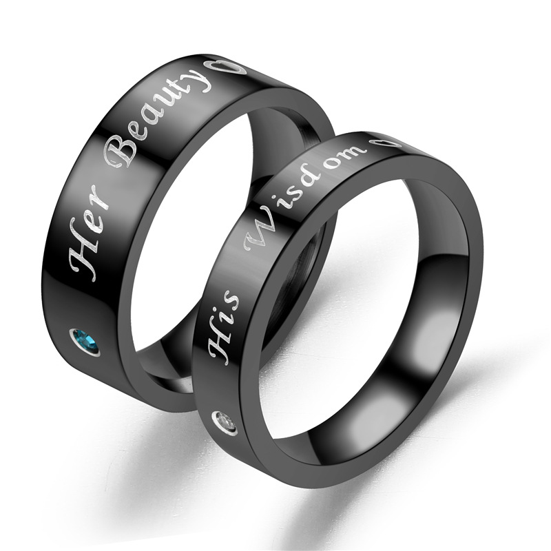 Vente Chaude Nouvelle Bague En Diamant Noir Bague De Couple De Mode En Gros Nihaojewelry display picture 1