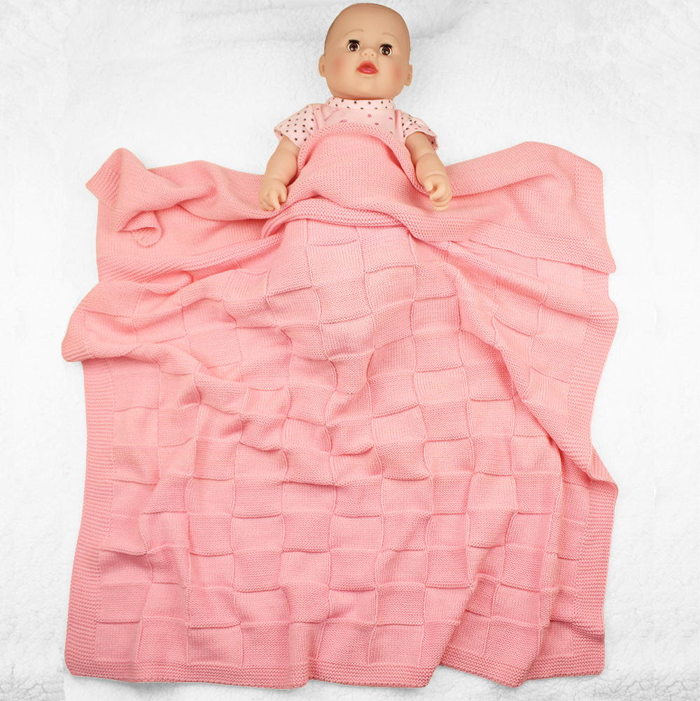 亞馬遜秋冬格子嬰兒針織蓋毯加厚戶外保暖嬰兒推車蓋毯防風抱被