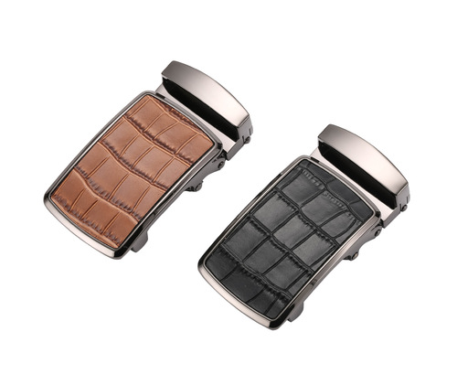 Men's leather belt buckle with no holes and no teeth alloy waist head buckle with no teeth automatic buckle 3.8 heads top grain leather 