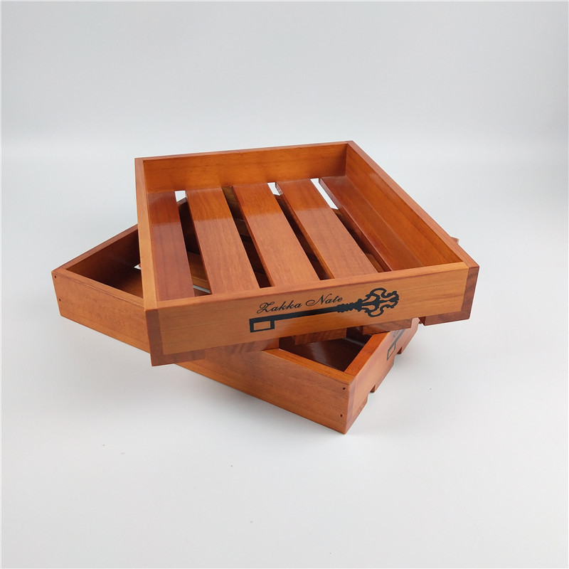 无盖木盒做长方形复古收纳盒火锅蔬菜托盘花架整理木盘油漆防水