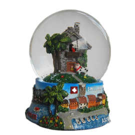 树脂水晶球音乐盒定制旋转卡通玻璃水球节日促销品树脂工艺品定制