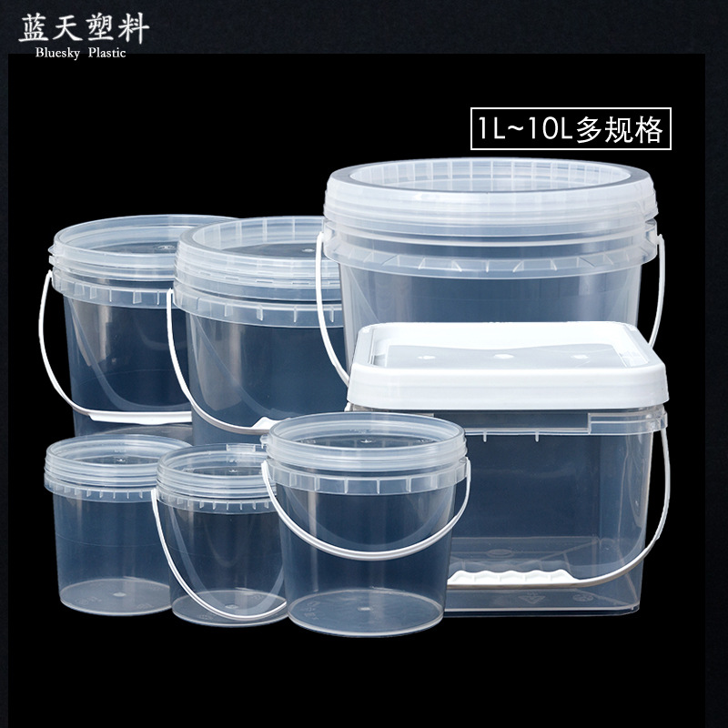 raw material Food grade High transparency portable Plastic Drum With cover product Colorless and tasteless Tightness leakage