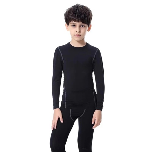 Children's sports fitness trousers stretch tights basketball football running training quick-drying bottoming nine-point pants