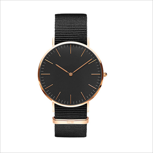 Classic and simple ultra-thin large dial watch two-hand color matching nylon canvas with quartz watch men and women casual couple watch