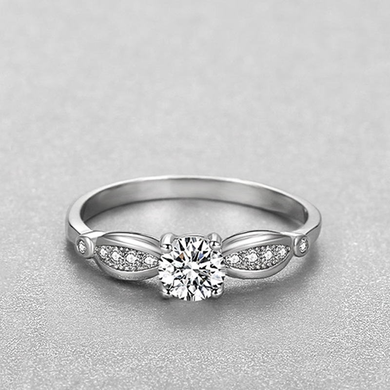 Retro genuine design platinum wedding ring