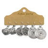 Retro metal earrings, set with tassels, boho style, flowered, 3 pair