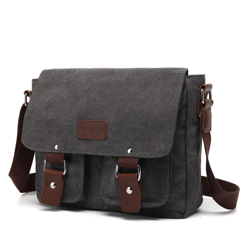 AUGUR bolsa de lona casual bolso vintage bolso de hombro de los hombres bolsa de mensajero horizontal de los hombres y las mujeres de una sola pieza de entrega