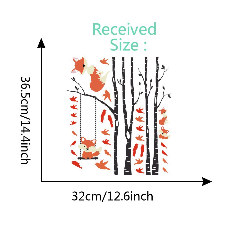 狐狸秋千一代可移除个性墙贴客厅卧室书房背景墙批发MU5092