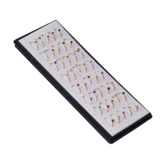 Stainless steel nose stud with diamond inlay titanium steel piercing jewelry Cross-border invisible ear stud box set Cross-border European and American nose ring loop