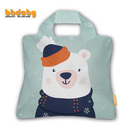 bbdcby圣诞雪花小熊买菜包折叠环保购物袋手提袋妈咪包加印logo