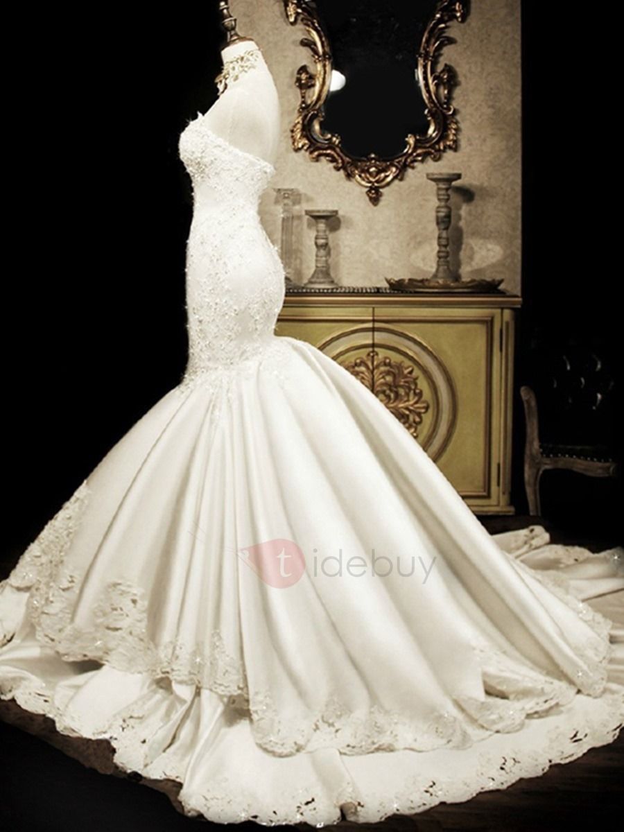 Wedding dress 2019 new sexy fishtail wedding dress tube top luxury diamond wedding dress foreign trade fishtail wedding dress